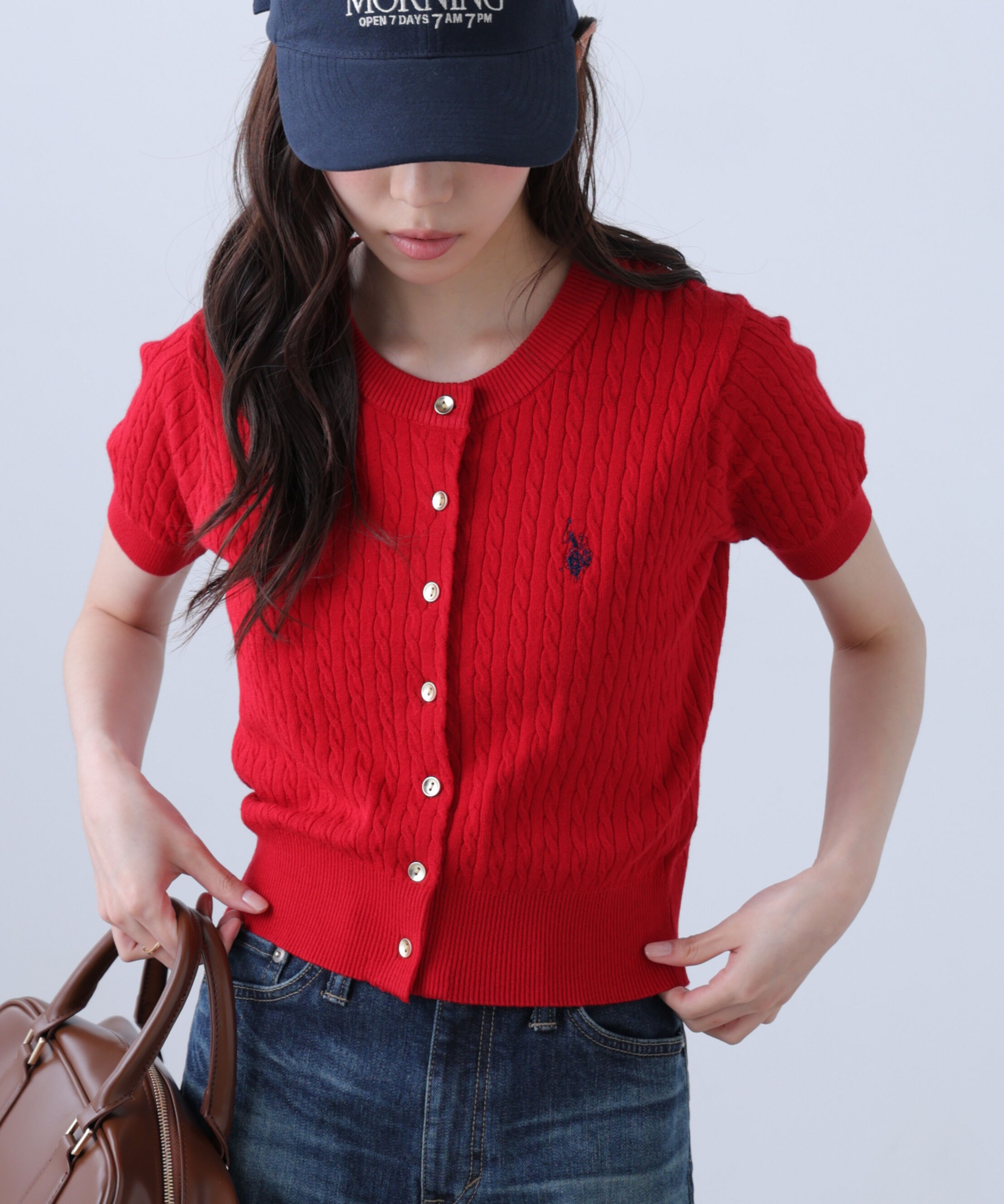  「U.S. POLO ASSN./ユーエスポロアッスン別注／金釦ケーブルカーディガン」|ニット・セーター|