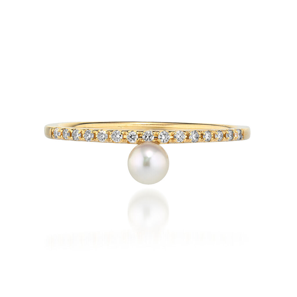 STAR JEWELRY「DIAMOND & BABY AKOYA RING」|リング|イエローゴールド