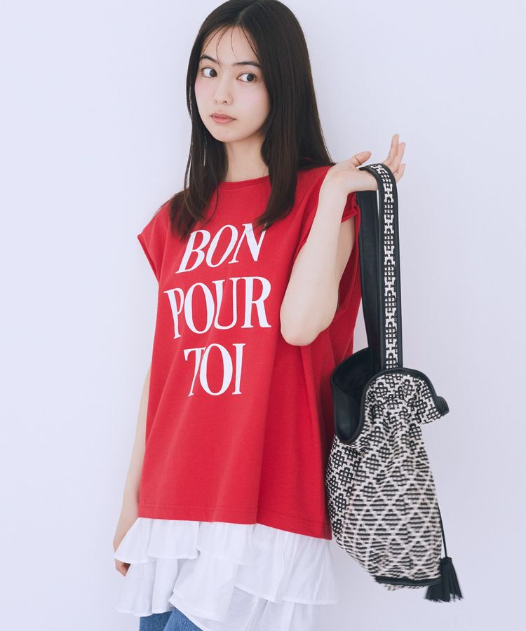 earth music&ecology「フレンチスリーブプリントTシャツ」|Tシャツ・カットソー|