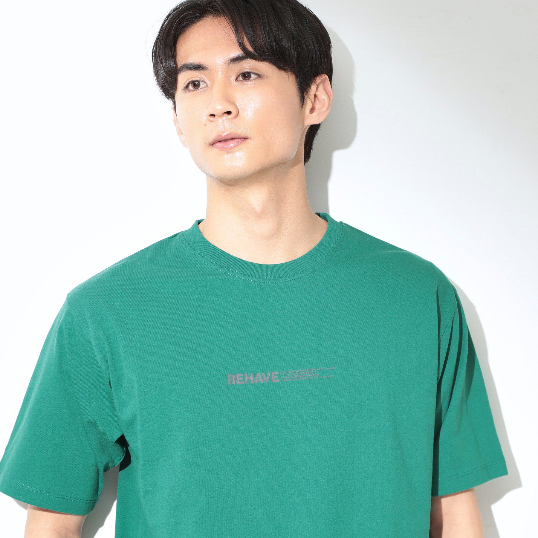 THE SHOP TK「【なめらかでソフトな肌触り】ロゴ コットン半袖Tシャツ 洗濯機OK」|Tシャツ・カットソー|グリーン(022)