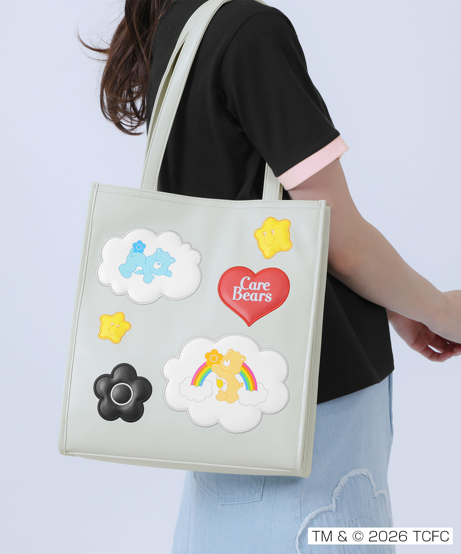 MARY QUANT「Care Bears(TM) パディングモチーフ トート」|トートバッグ|ブルーグレー
