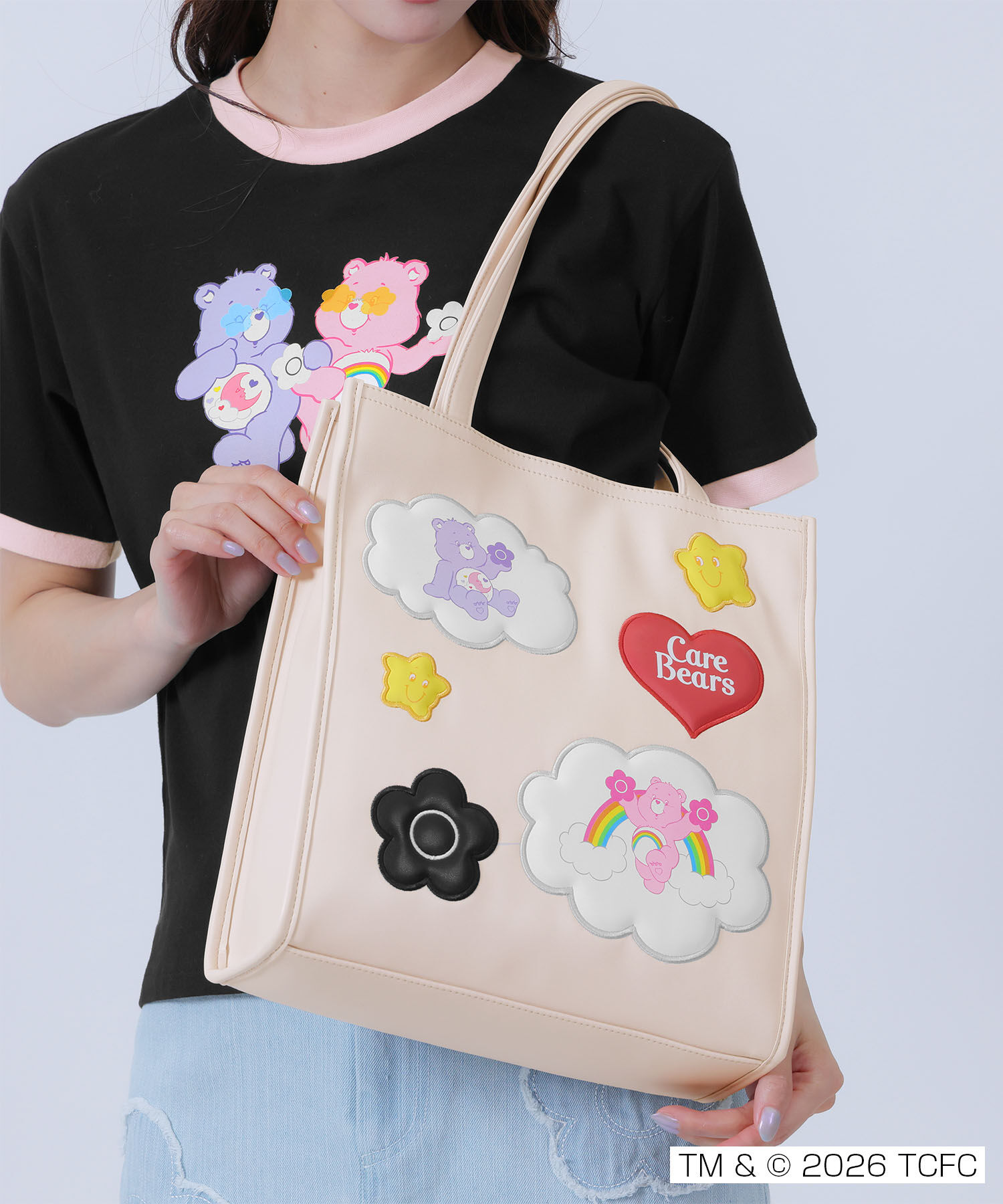 MARY QUANT「Care Bears(TM) パディングモチーフ トート」|トートバッグ|ピンクベージュ