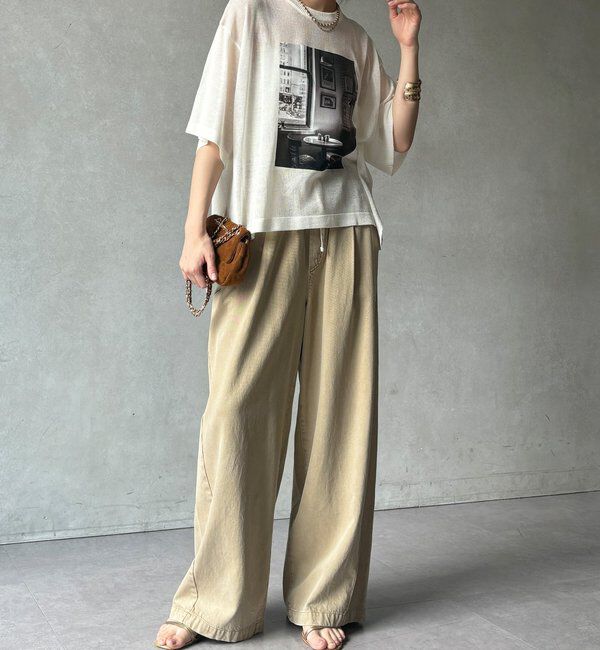  「【WEB限定】プリントシアーニットプルオーバー」|Tシャツ・カットソー|