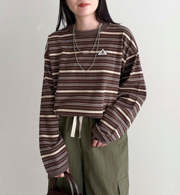 fredy emue「【GEVACO/ゲバコ】ボーダー天竺ベーシックロングスリーブTシャツ」|Tシャツ・カットソー|ベージュ系その他