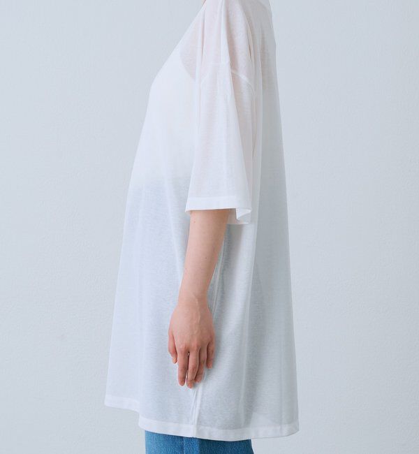  「予約【A・MONN】【吸水速乾/接触冷感】オープンネックチュニックTee」|Tシャツ・カットソー|