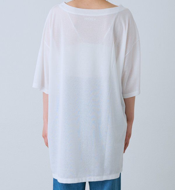  「予約【A・MONN】【吸水速乾/接触冷感】オープンネックチュニックTee」|Tシャツ・カットソー|