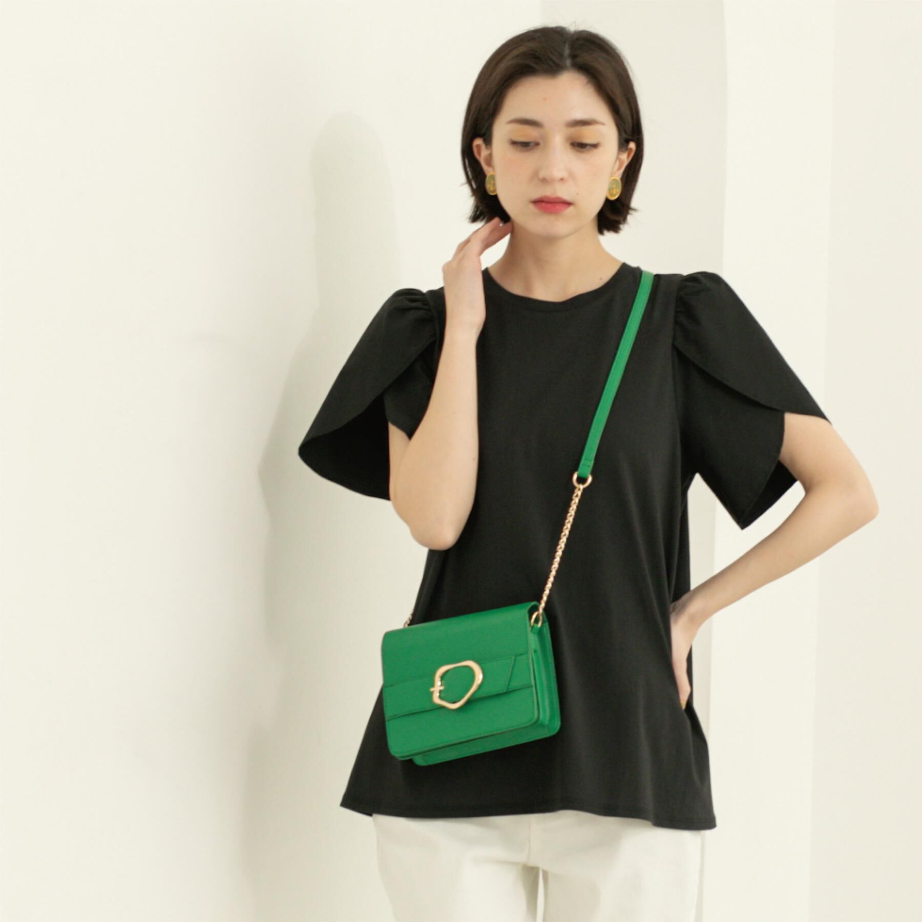OPAQUE.CLIP「チューリップスリーブドッキングカットソー【洗濯機洗い可／接触冷感】」|Tシャツ・カットソー|