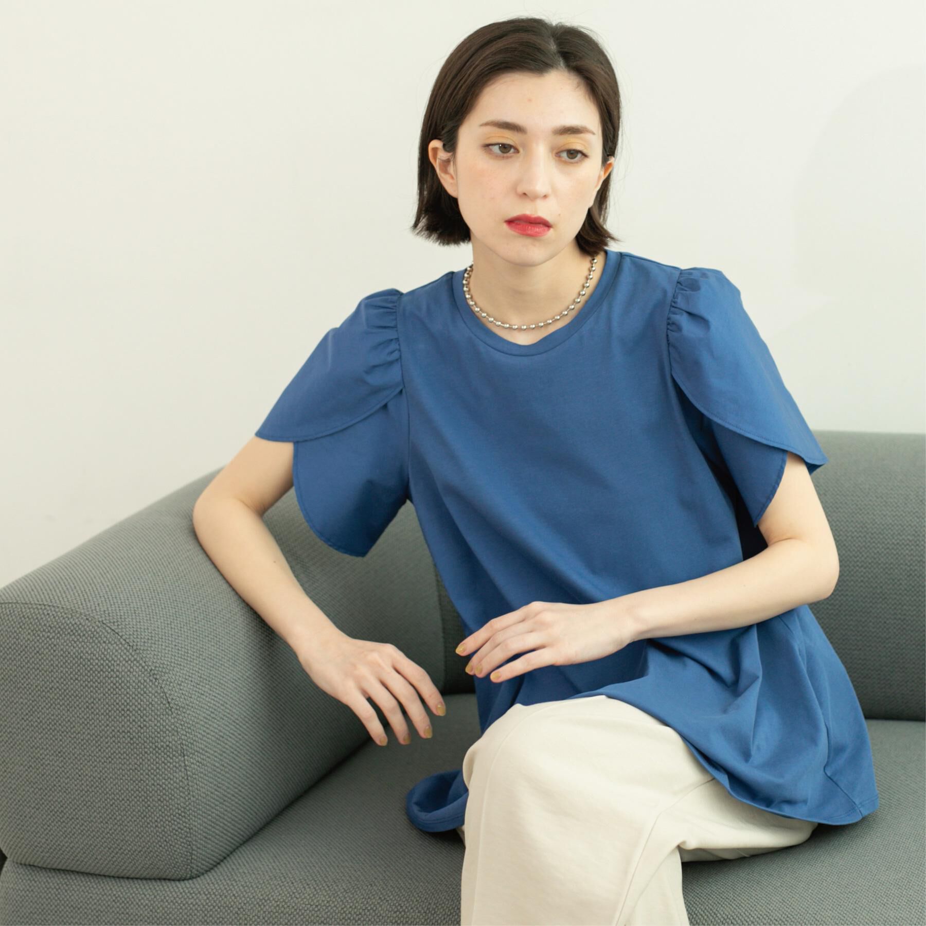 OPAQUE.CLIP「チューリップスリーブドッキングカットソー【洗濯機洗い可／接触冷感】」|Tシャツ・カットソー|