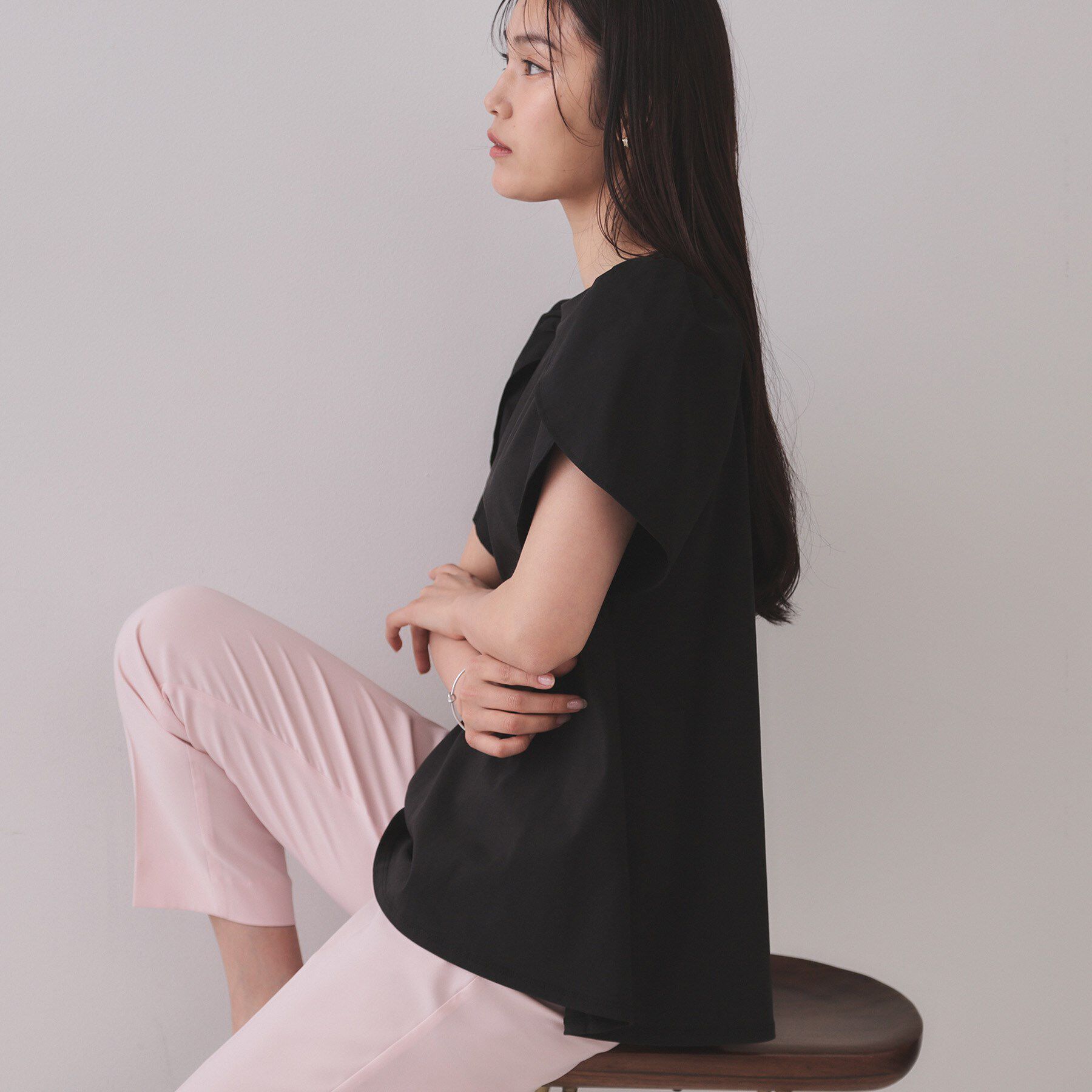 OPAQUE.CLIP「チューリップスリーブドッキングカットソー【洗濯機洗い可／接触冷感】」|Tシャツ・カットソー|