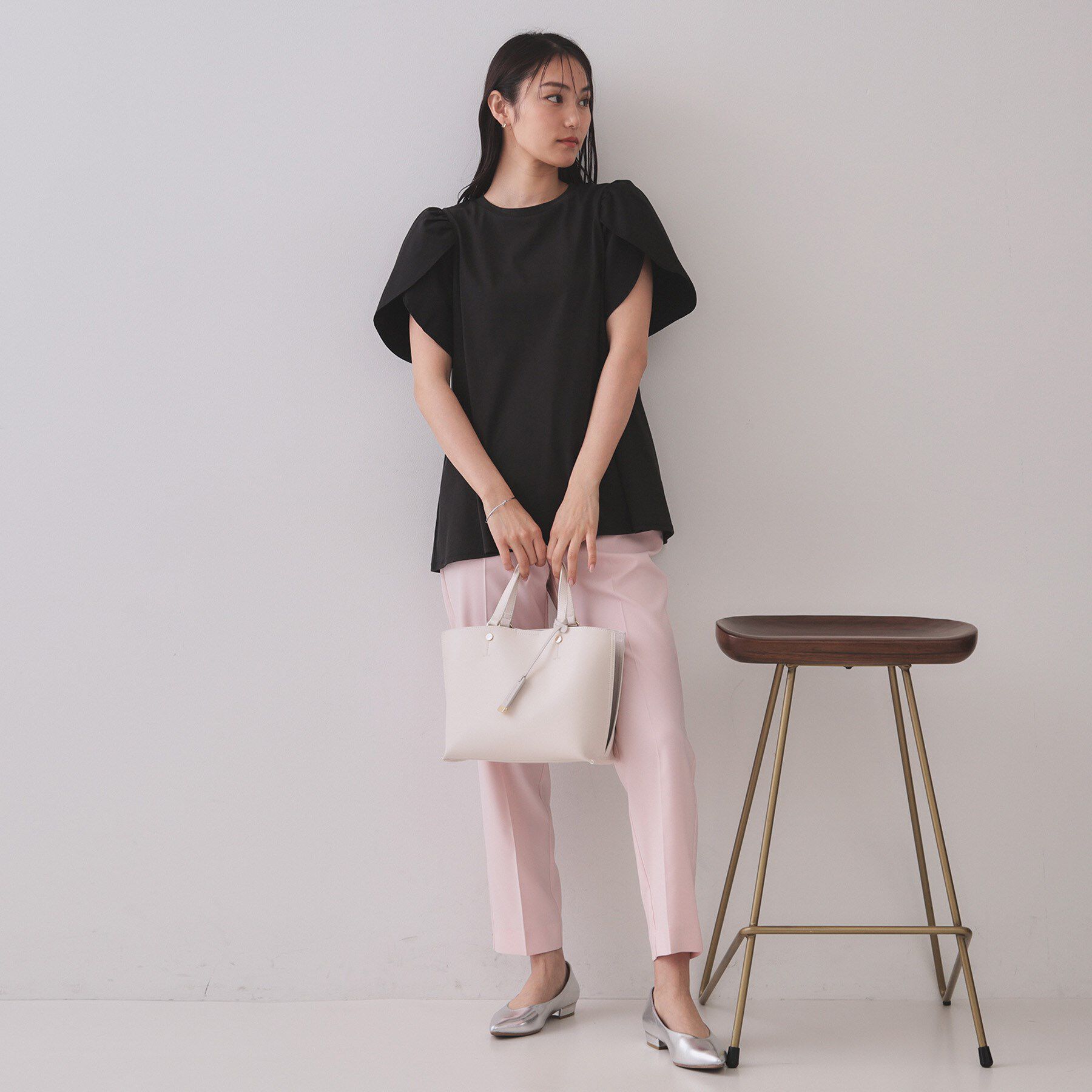 OPAQUE.CLIP「チューリップスリーブドッキングカットソー【洗濯機洗い可／接触冷感】」|Tシャツ・カットソー|