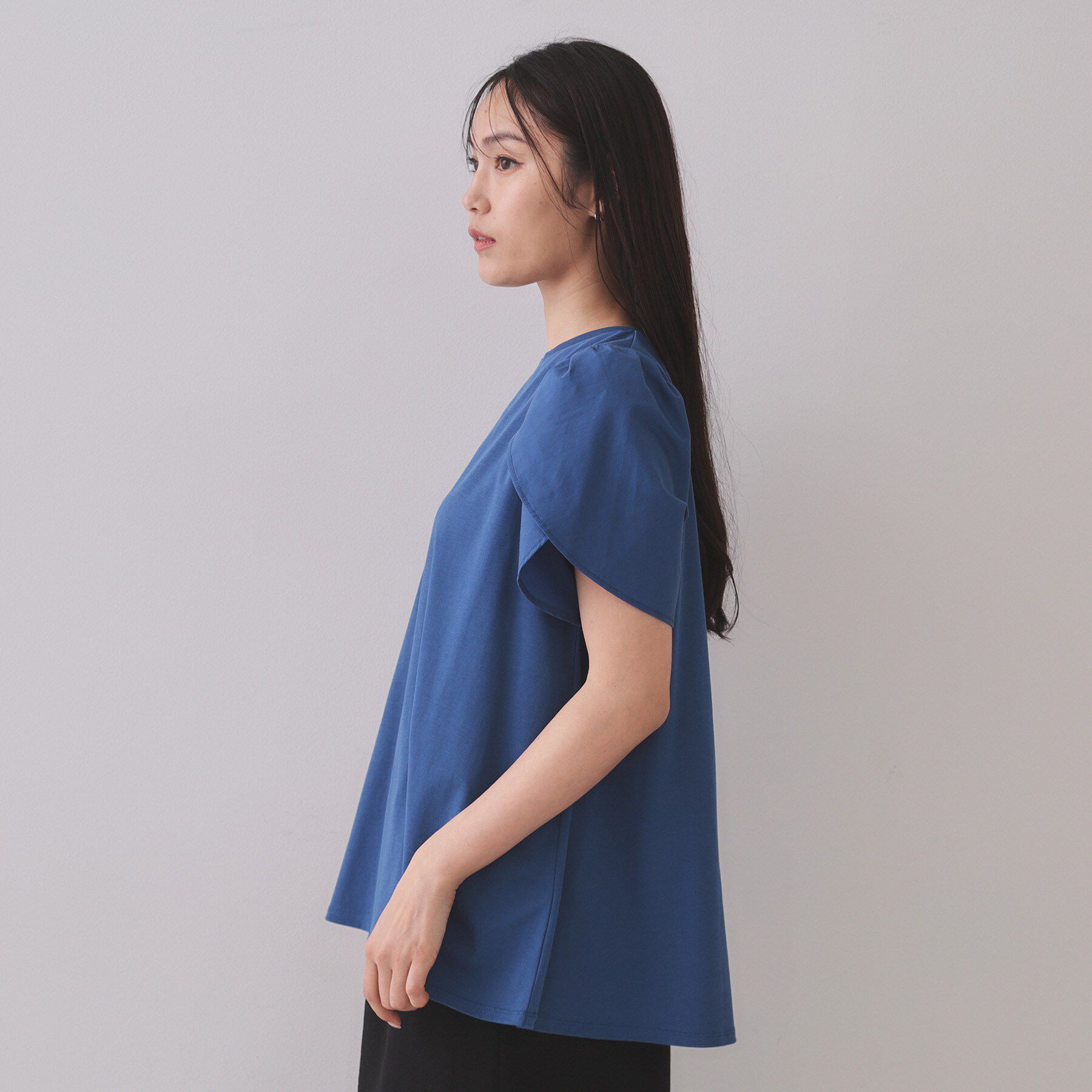 OPAQUE.CLIP「チューリップスリーブドッキングカットソー【洗濯機洗い可／接触冷感】」|Tシャツ・カットソー|