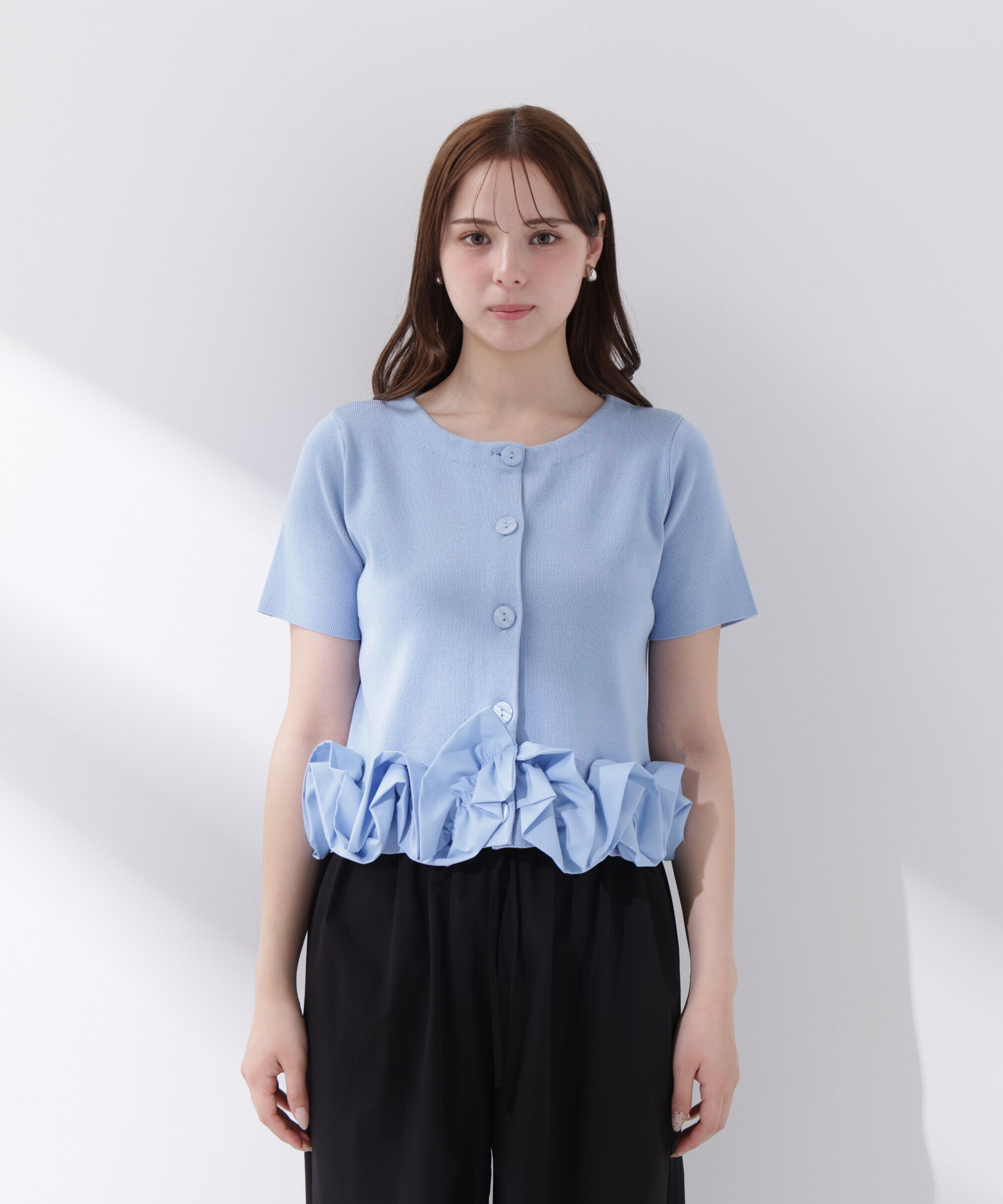 PROPORTION BODY DRESSING「〈a/mie〉半袖ホイップヘムカーディガン」|カーディガン|