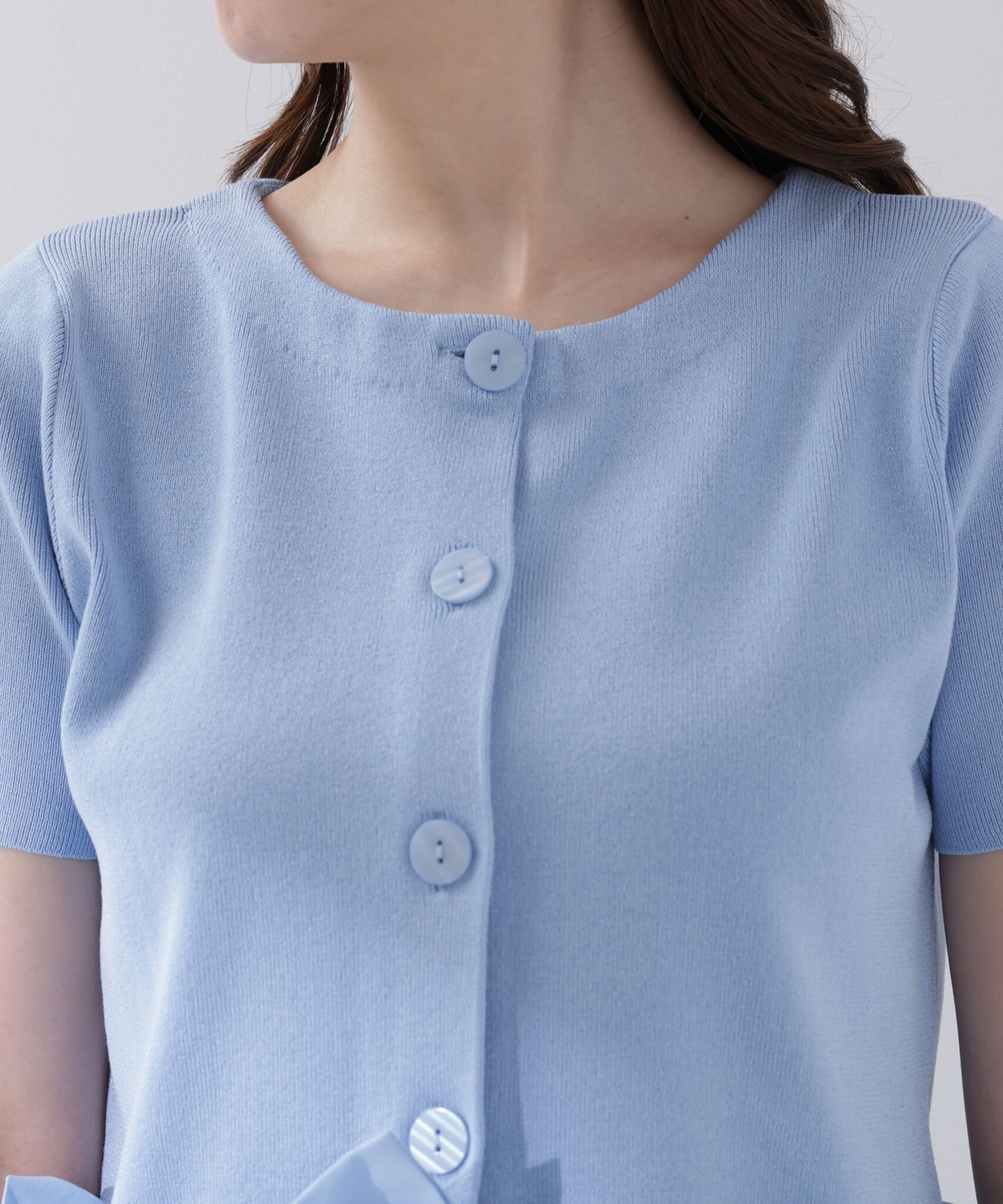 PROPORTION BODY DRESSING「〈a/mie〉半袖ホイップヘムカーディガン」|カーディガン|