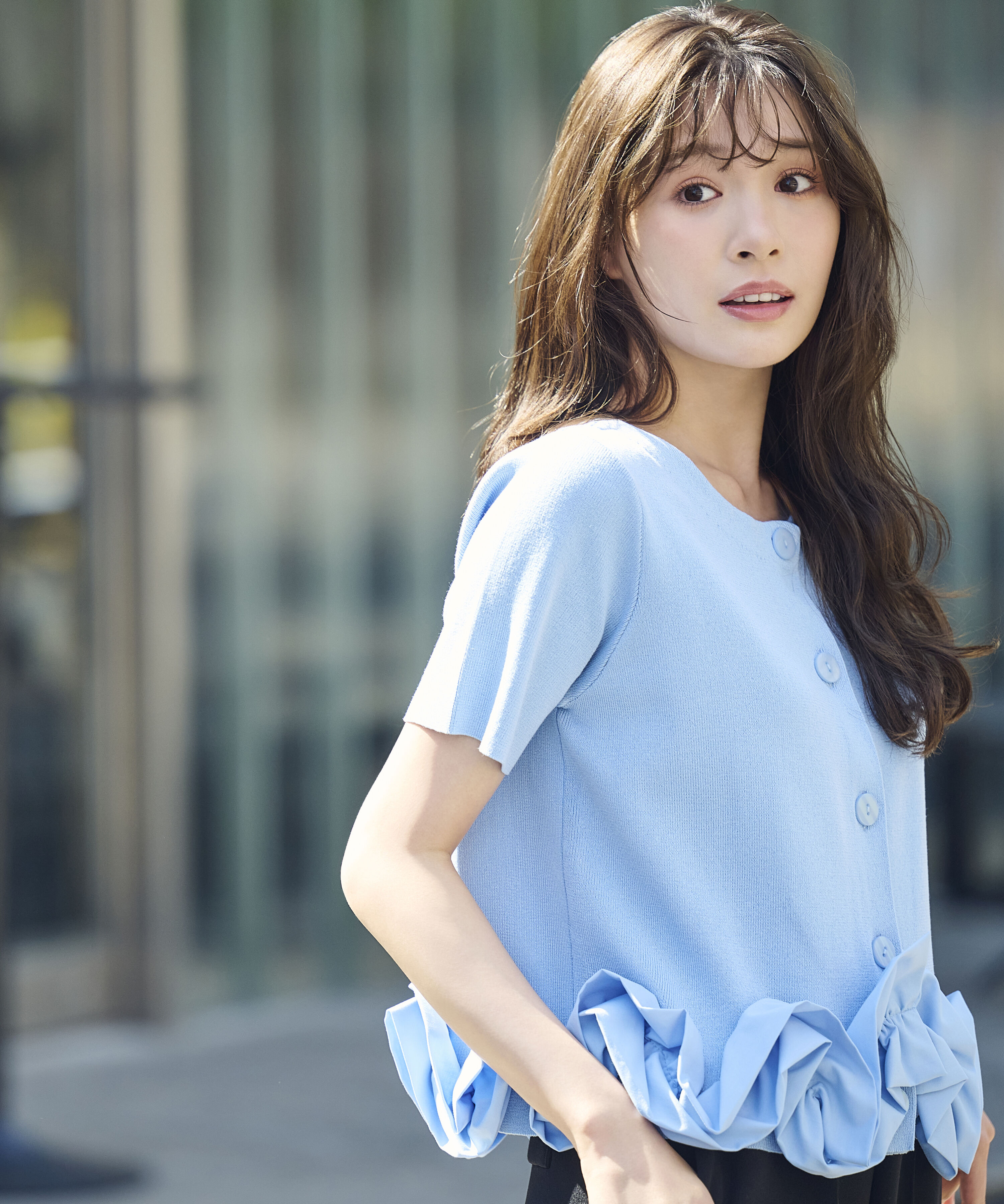PROPORTION BODY DRESSING「〈a/mie〉半袖ホイップヘムカーディガン」|カーディガン|