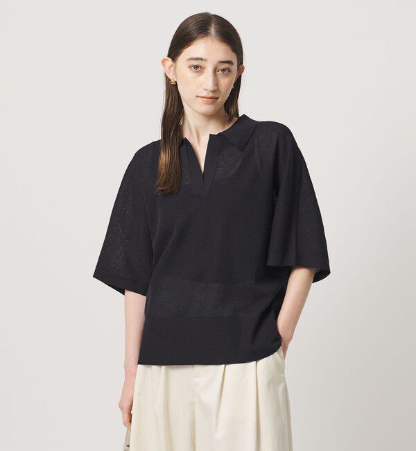 UNITED ARROWS「スキッパー ドルマンスリーブ ニット ‐ウォッシャブル‐」|ニット・セーター|NAVY