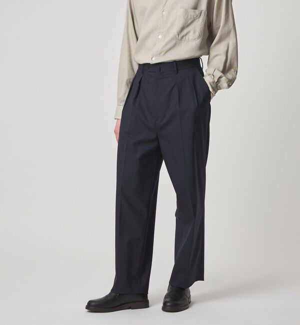 STEVEN ALAN「＜Steven Alan＞ ウール トロピカル インツープリーツ ドレス トラウザーズ」|スラックス|