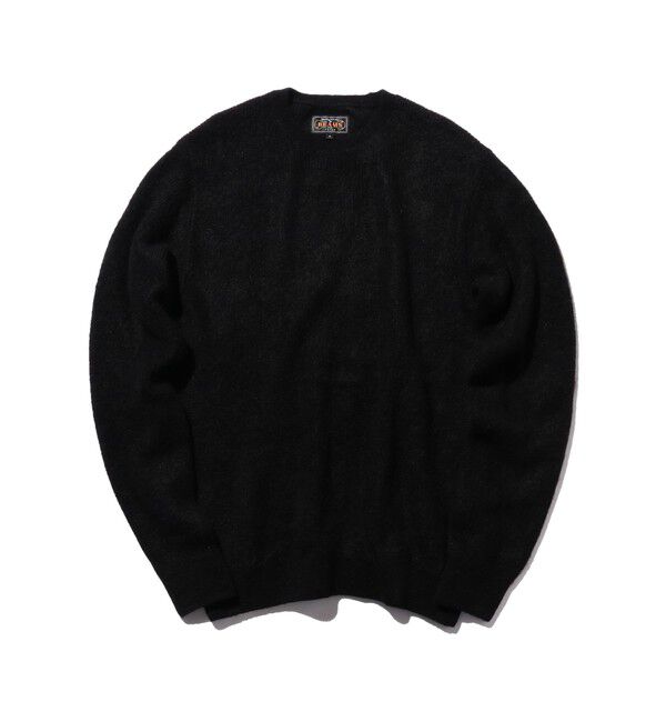 BEAMS PLUS「7ゲージ ガーター ステッチ クルーネック」|ニット・セーター|BLACK