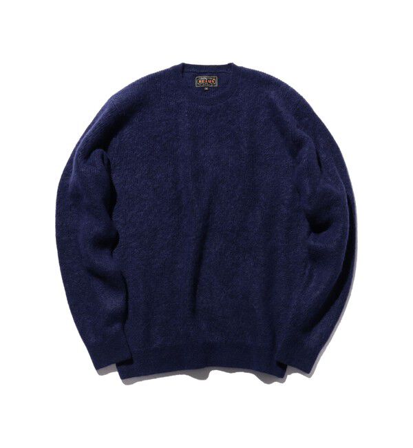 BEAMS PLUS「7ゲージ ガーター ステッチ クルーネック」|ニット・セーター|NAVY