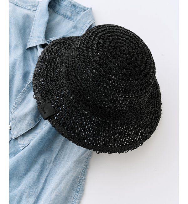 Hoaw.「【Hoaw.】クロシェHAT」|ハット|ブラック