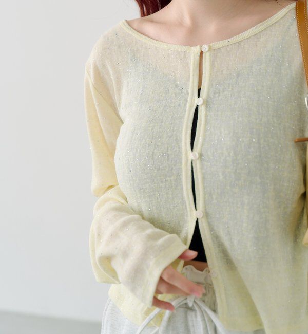  「【4色展開/前後2WAY】ラインストーンシアーカットソー」|Tシャツ・カットソー|