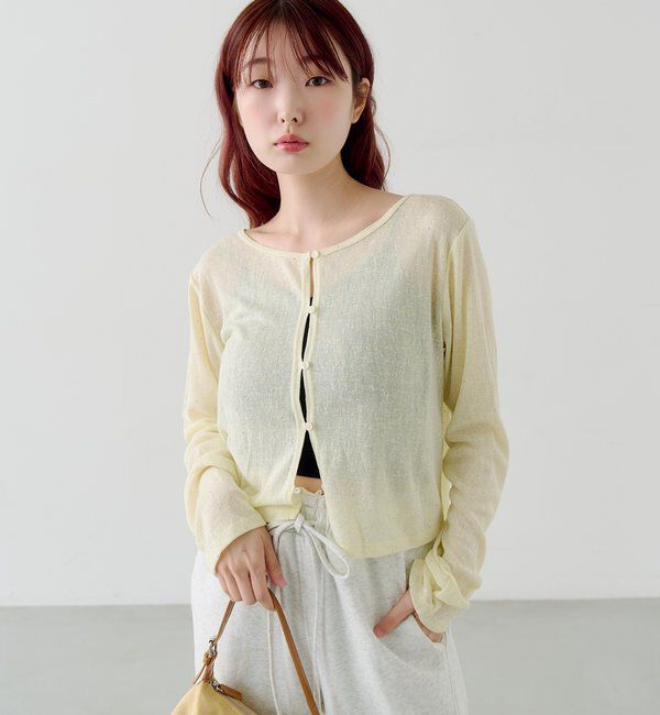  「【4色展開/前後2WAY】ラインストーンシアーカットソー」|Tシャツ・カットソー|