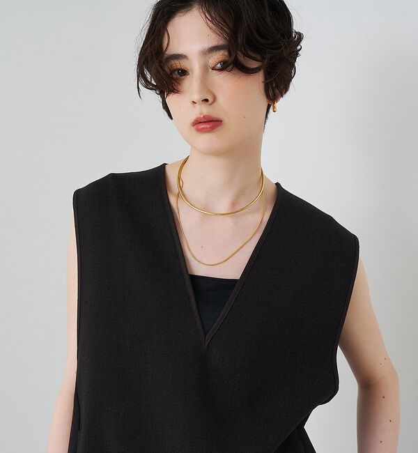 Rouge vif「【セットアップ対応】麻調ダブルクロスベスト/ジレ【予約】」|ベスト・ジレ|