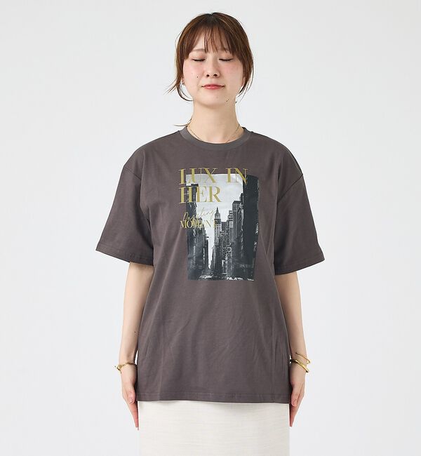 Rouge vif「コットンフォト&ロゴTシャツ/半袖【予約】」|Tシャツ・カットソー|