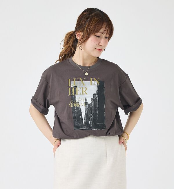 Rouge vif「コットンフォト&ロゴTシャツ/半袖【予約】」|Tシャツ・カットソー|