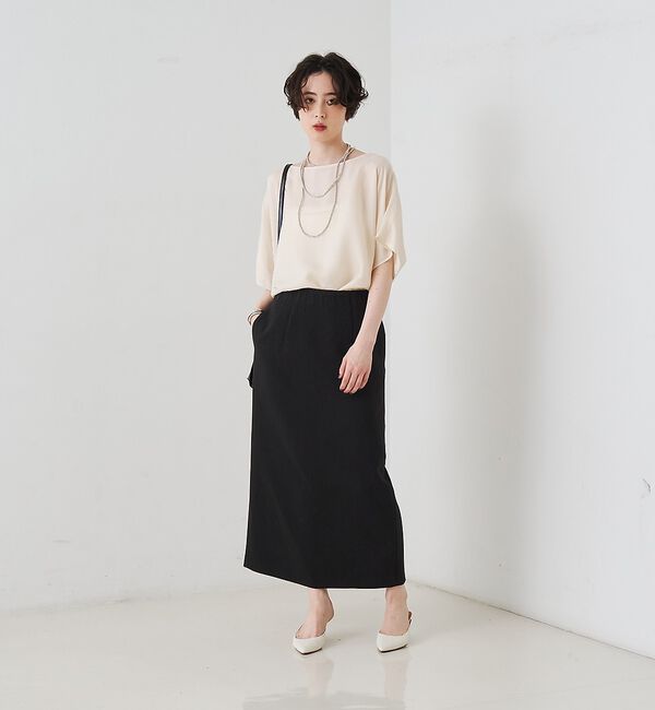 Rouge vif「【セットアップ対応】キュプラフィブリルアシンメトリーブラウス【予約】」|シャツ・ブラウス|