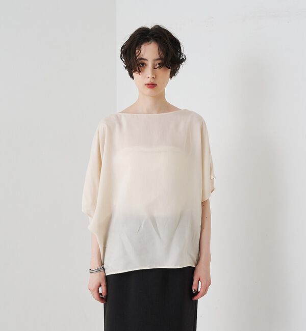 Rouge vif「【セットアップ対応】キュプラフィブリルアシンメトリーブラウス【予約】」|シャツ・ブラウス|
