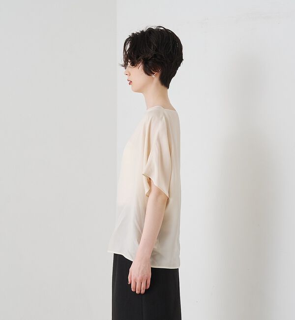 Rouge vif「【セットアップ対応】キュプラフィブリルアシンメトリーブラウス【予約】」|シャツ・ブラウス|
