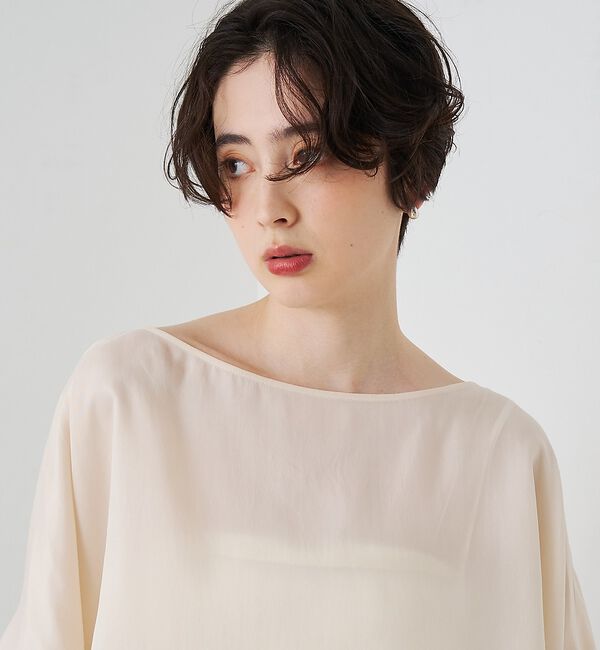 Rouge vif「【セットアップ対応】キュプラフィブリルアシンメトリーブラウス【予約】」|シャツ・ブラウス|