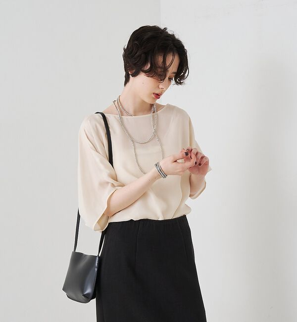 Rouge vif「【セットアップ対応】キュプラフィブリルアシンメトリーブラウス【予約】」|シャツ・ブラウス|