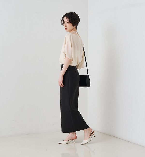 Rouge vif「【セットアップ対応】キュプラフィブリルアシンメトリーブラウス【予約】」|シャツ・ブラウス|