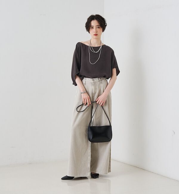 Rouge vif「【セットアップ対応】キュプラフィブリルアシンメトリーブラウス【予約】」|シャツ・ブラウス|
