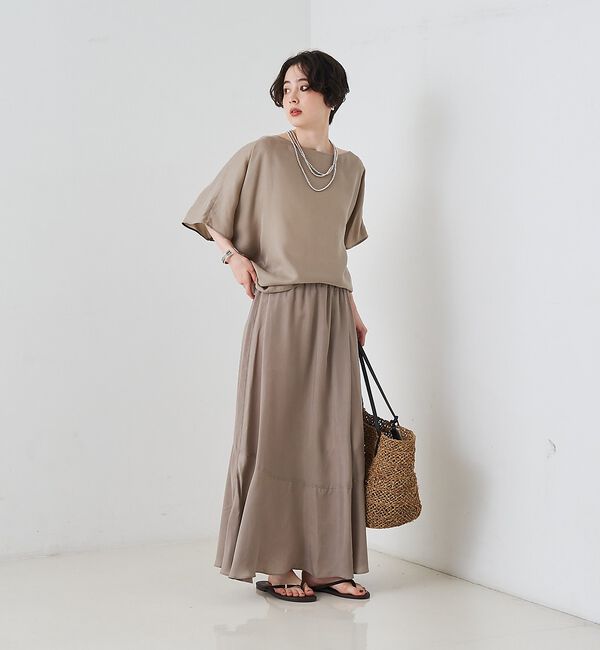 Rouge vif「【セットアップ対応】キュプラフィブリルアシンメトリーブラウス【予約】」|シャツ・ブラウス|