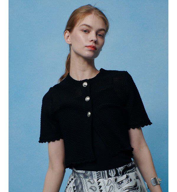 LOULOU WILLOUGHBY「【LOULOU WILLOUGHBY】メッシュクロッシェボレロカーディガン」|カーディガン|