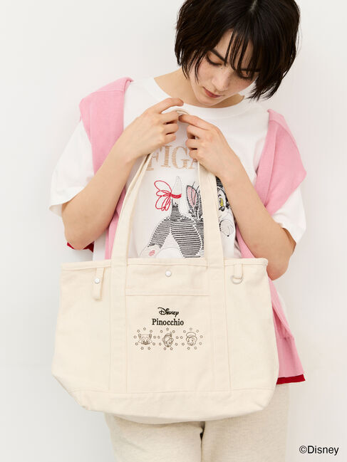 Samansa Mos2「【Disney】ピノキオ/フィガロ刺繍Tシャツ」|Tシャツ・カットソー|