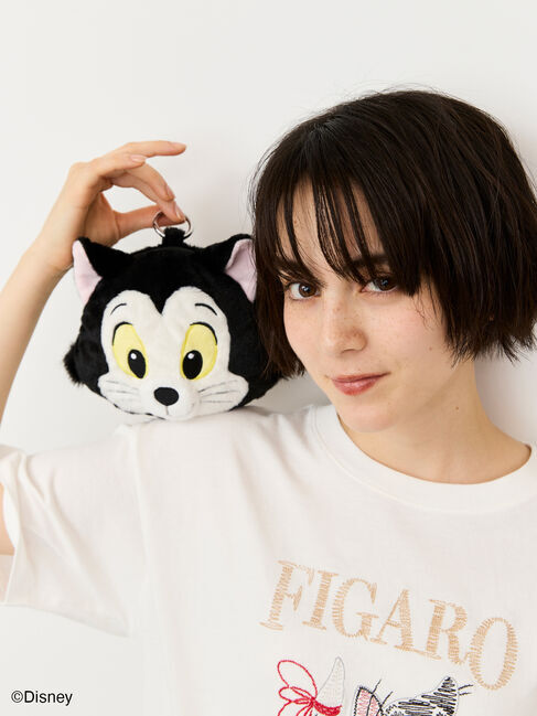 Samansa Mos2「【Disney】ピノキオ/フィガロ刺繍Tシャツ」|Tシャツ・カットソー|