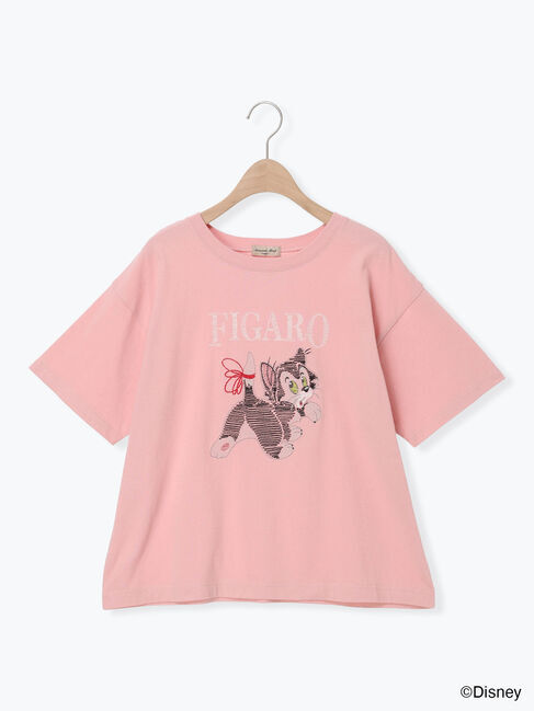 Samansa Mos2「【Disney】ピノキオ/フィガロ刺繍Tシャツ」|Tシャツ・カットソー|