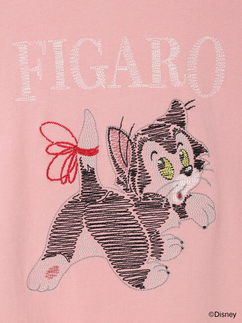 Samansa Mos2「【Disney】ピノキオ/フィガロ刺繍Tシャツ」|Tシャツ・カットソー|