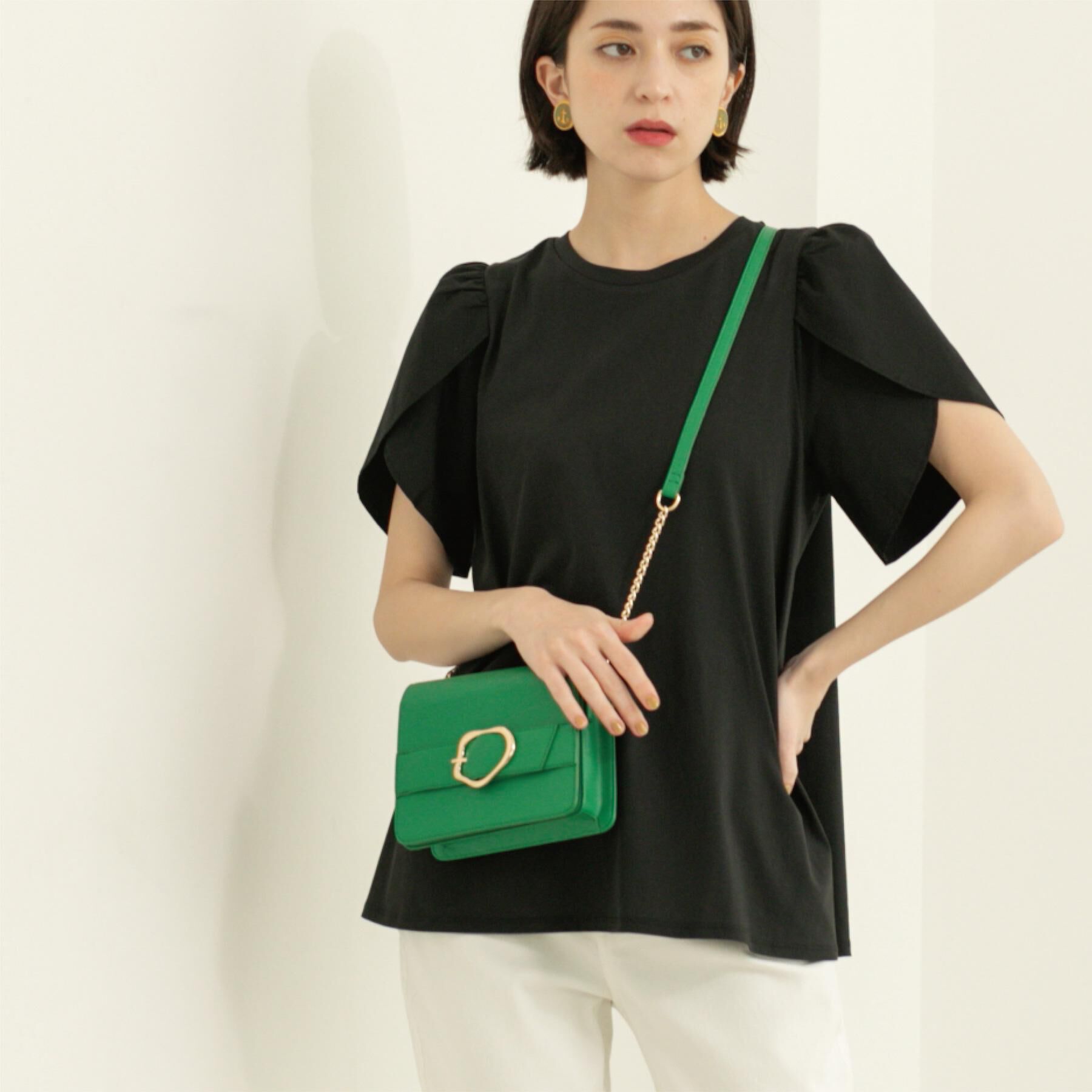 OPAQUE.CLIP「チューリップスリーブドッキングカットソー【洗濯機洗い可／接触冷感】」|Tシャツ・カットソー|