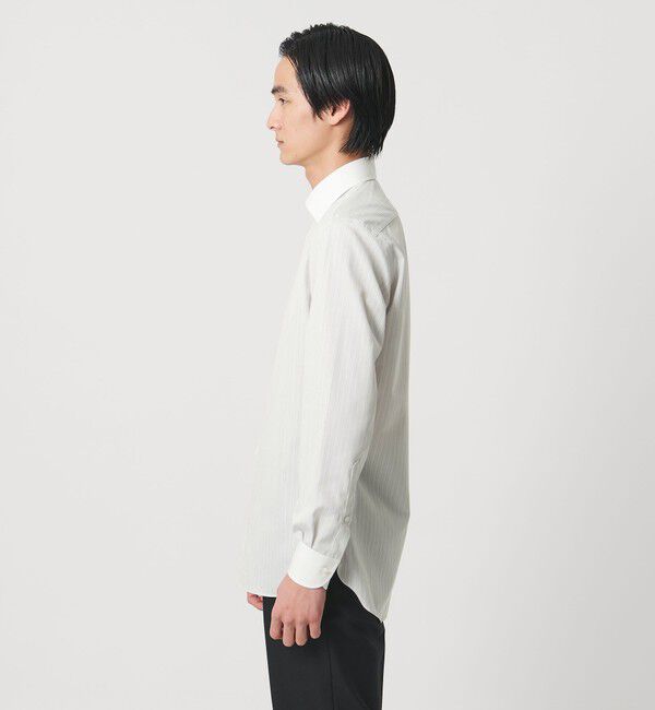 UNITED ARROWS「イージーケア AG ダブルストライプ セミワイドカラー クレリックシャツ ー抗菌防臭ー」|シャツ・ブラウス|