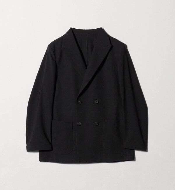UNITED ARROWS「＜District＞ポリエステル トロピカル ダブル 4ボタン テーラードジャケット」|テーラードジャケット|BLACK