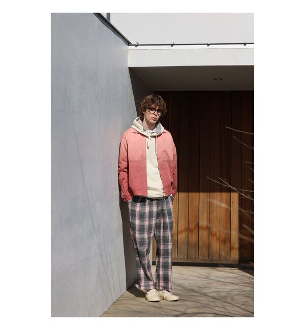 BEAMS PLUS「2 Pleats Relax Trousers Waffle Plaid」|チノ|