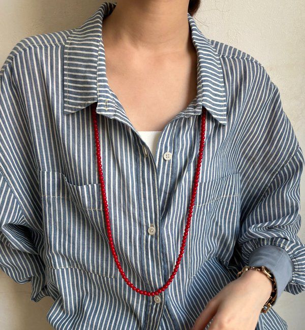  「カラーボールチェーンネックレス」|ネックレス|