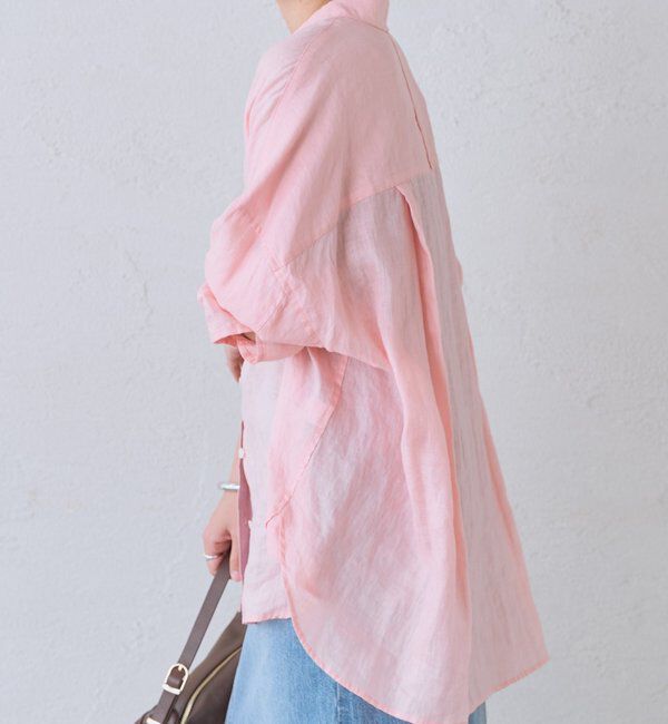  「予約【7色展開/日焼け・冷房対策/手洗い可】リネンワイドシャツ」|シャツ・ブラウス|