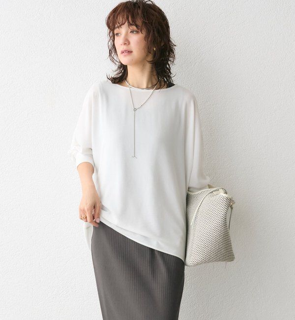  「【毎年ご好評！シワになりにくい/手洗い可】リブ付きジョーゼットドルマンブラウス」|シャツ・ブラウス|