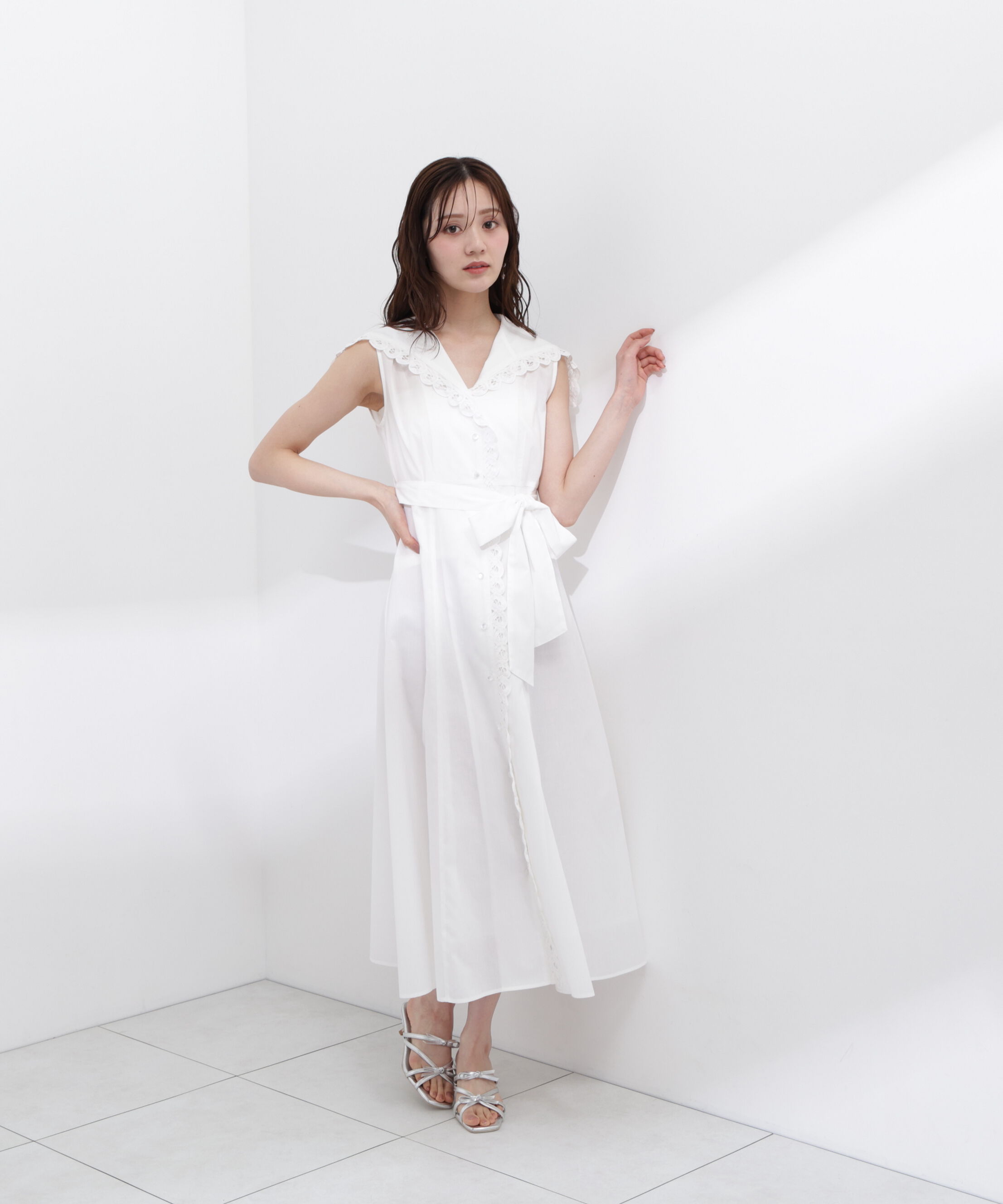 PROPORTION BODY DRESSING「セーラーカラーレーストリムワンピース」|ワンピース|