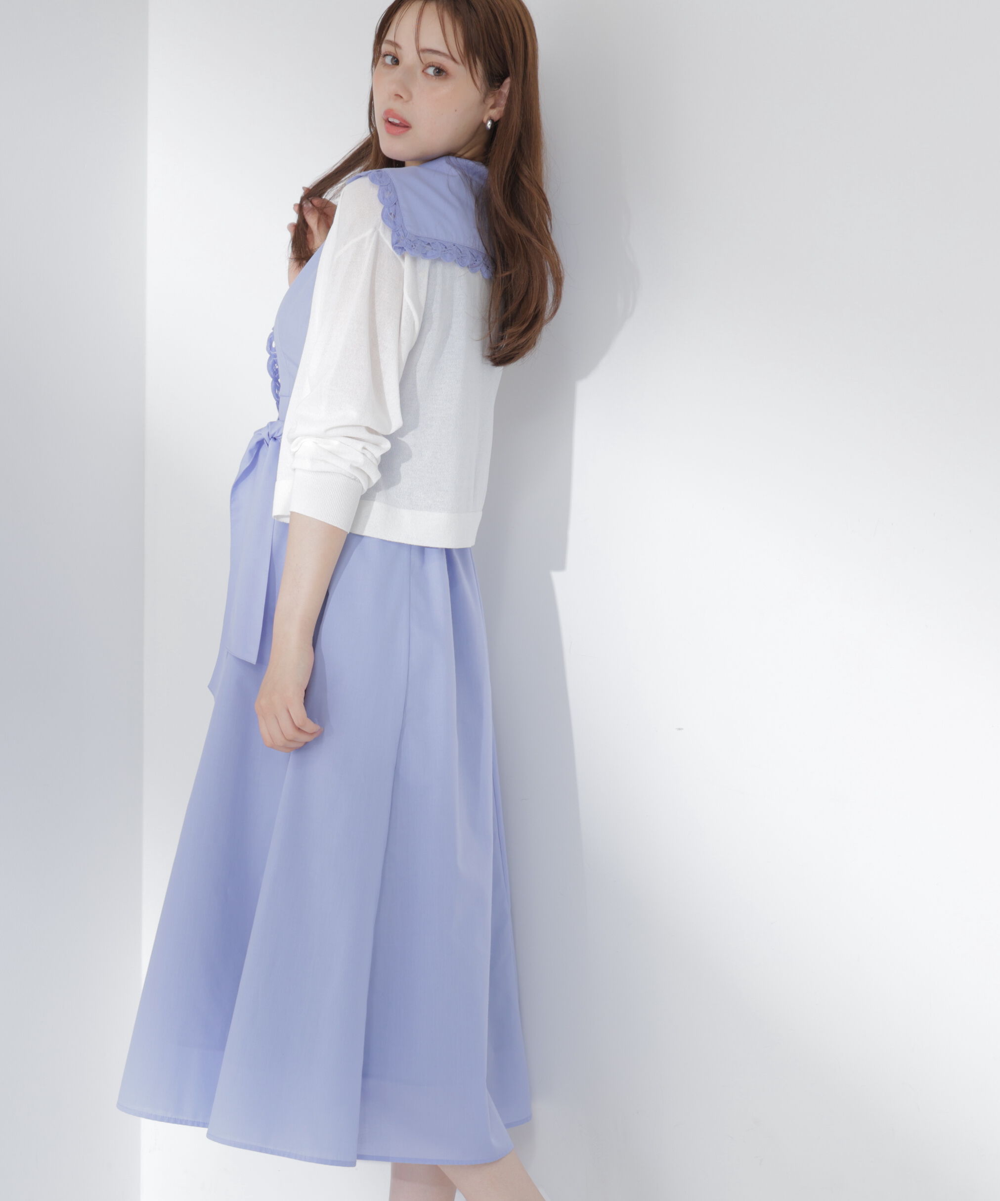PROPORTION BODY DRESSING「セーラーカラーレーストリムワンピース」|ワンピース|